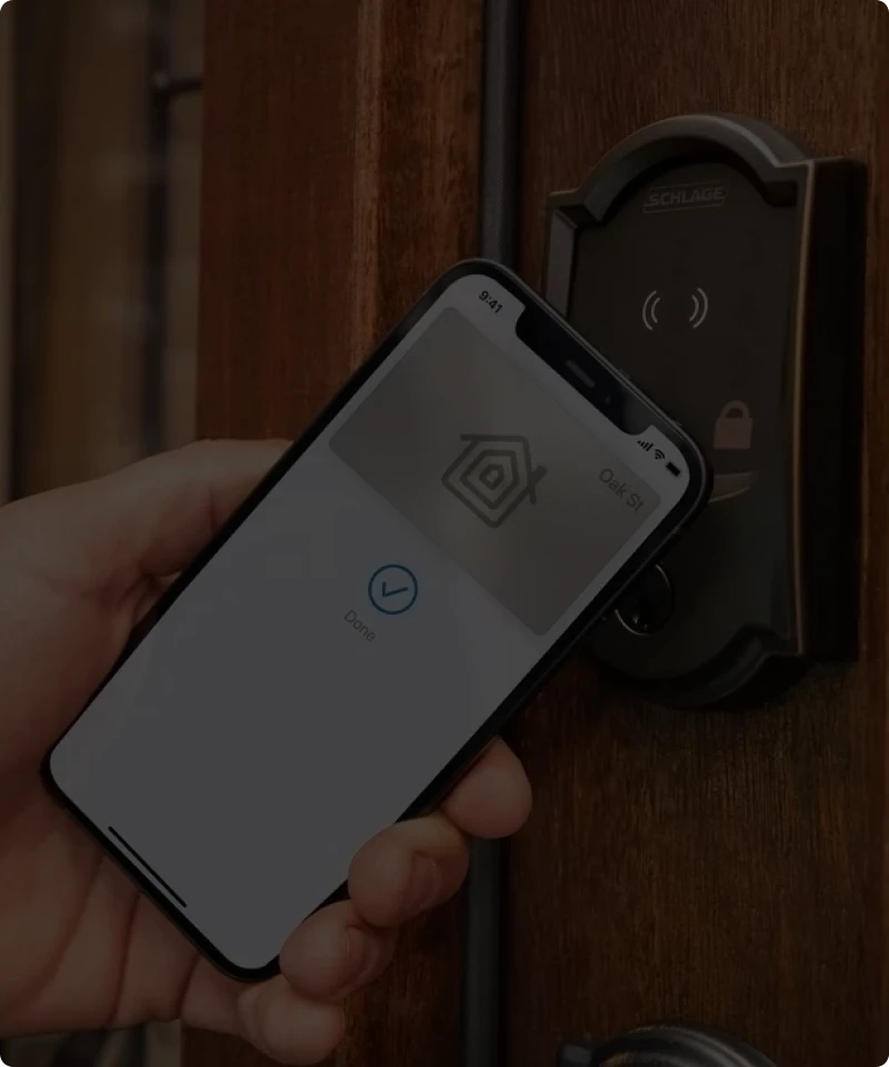 Smartphone unlocking smart door lock